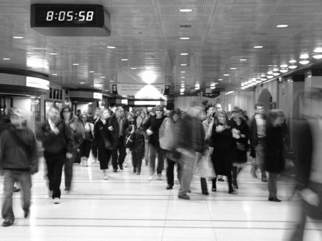 Metra station rush hour