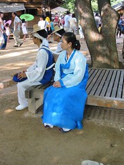 2005.08.14 - Blue Hanbok (Korean traditional dress) at the Korean Folk Village