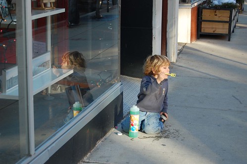 Boy enjoying his bubbles - 5200 block of N Clark St