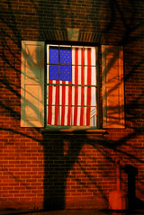 American Flag behind bars
