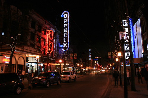 Granville Street at night