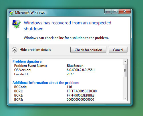 Windows Vista Blue Screen Bccode 50
