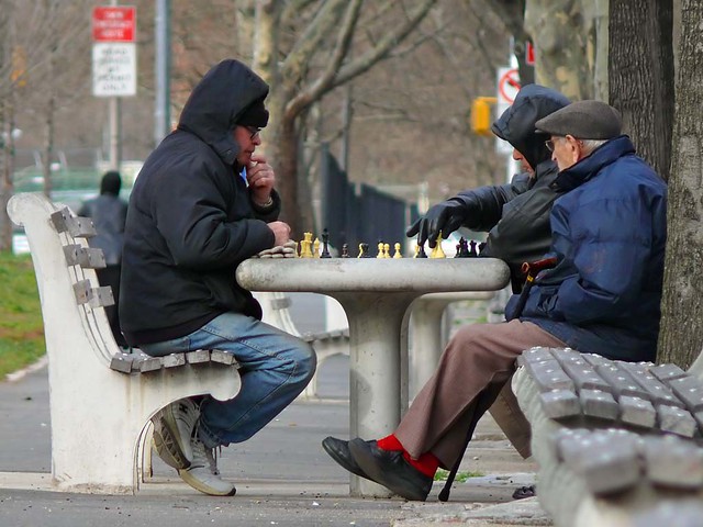 On a cold day, the Masters of Chess battle for supremacy on Ocean Parkway  [016/365]