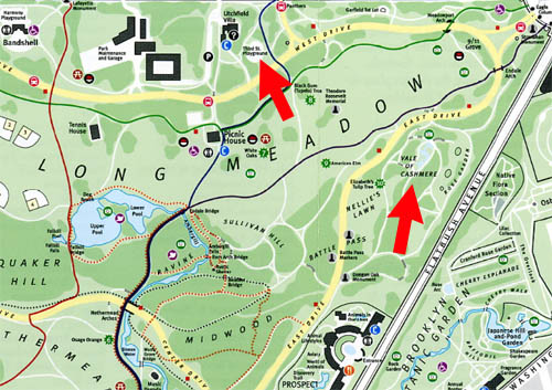 Prospect Park Map w Arrows