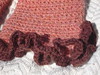 Peach with Brown Trim Crocheted Wool Capris (Sm/Med)