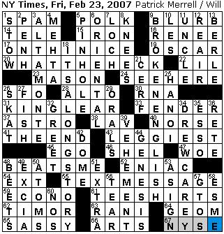 Crossword Puzzles Times on Rex Parker Does The Nyt Crossword Puzzle  February 2007