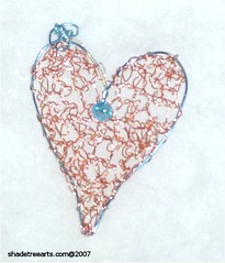 Wire Crochet Heart Pendant