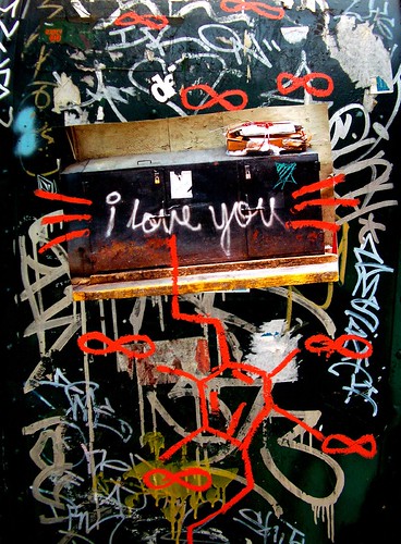 i love you in graffiti.  i love you (to infinity) paste up! 