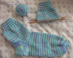 One Finished sock and one WIP sock as of 12/17/06