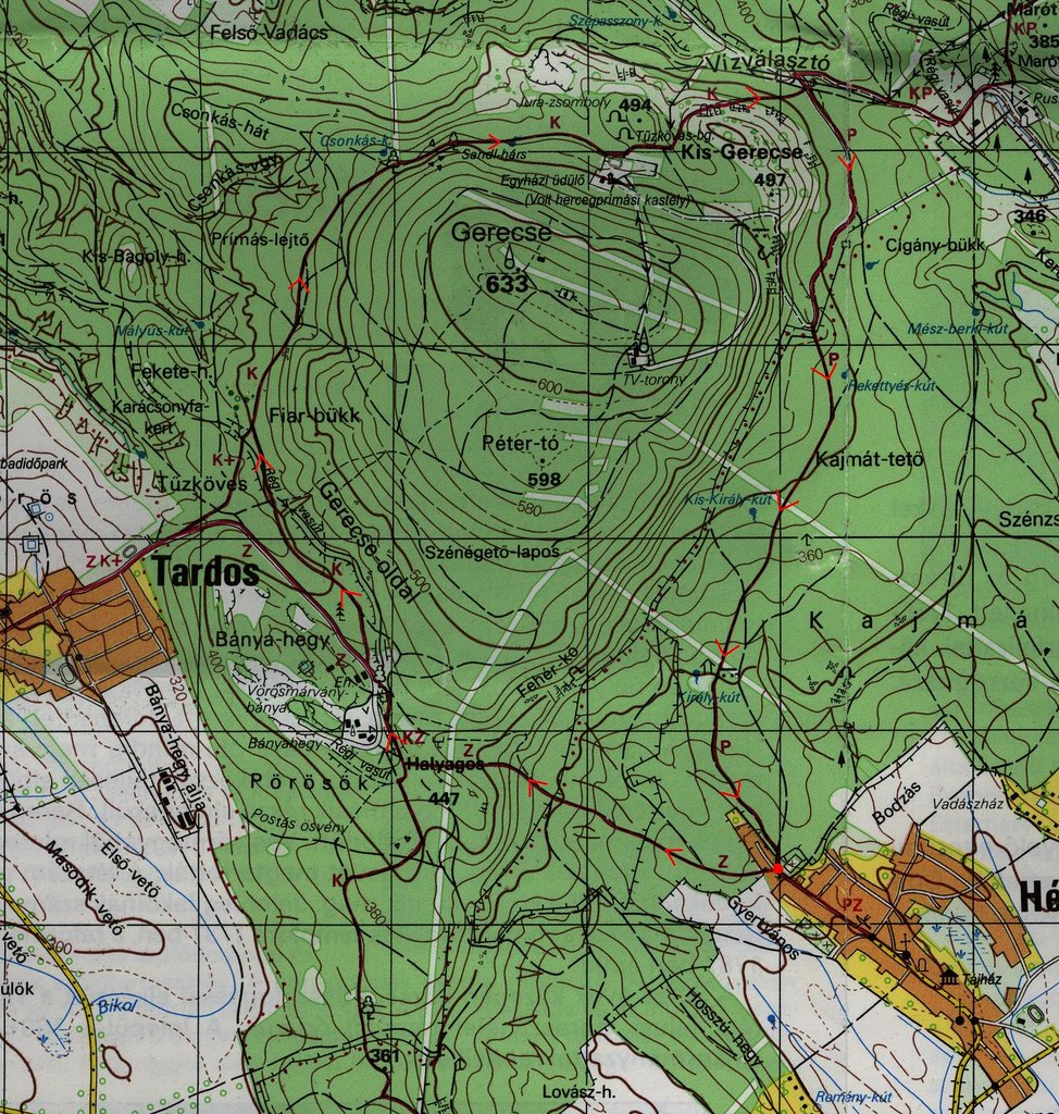 Gerecse hegy megkerülése Héregről - térkép
