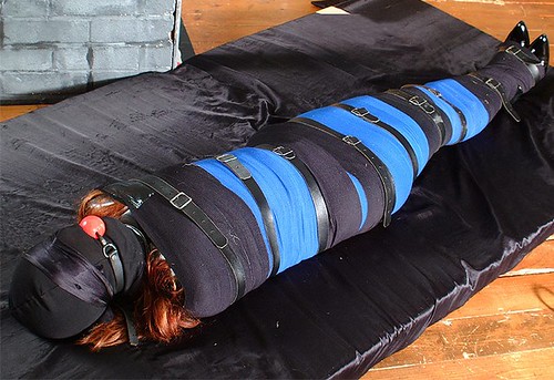 Pantyhose mummification multicolour bound