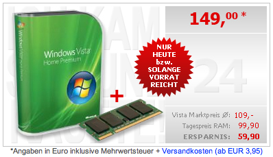 Windows Vista + RAM bei caberport24.de