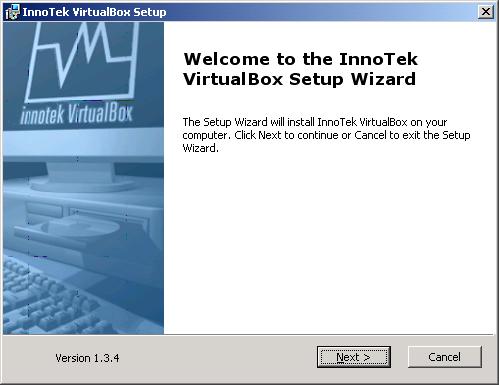 VirtualBox - installazione - finestra benvenuto setup