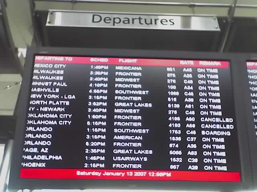 Frontier departures from Denver International Airport today