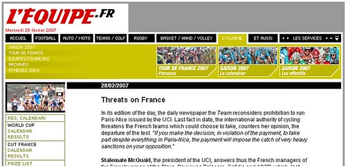 L'Equipe cycling news in English