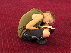 Boy Reading on a Red Carpet, Pride of Bilbao F...