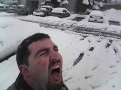 Phil attacks snow!