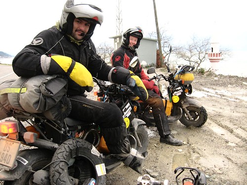 Three Norwiegans riding around the world on scooters (met near Inebolu, Black Sea coast of Turkey)