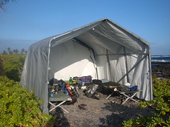 camp at the beach