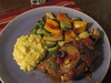 lamb shanks, polenta & roasted veggies