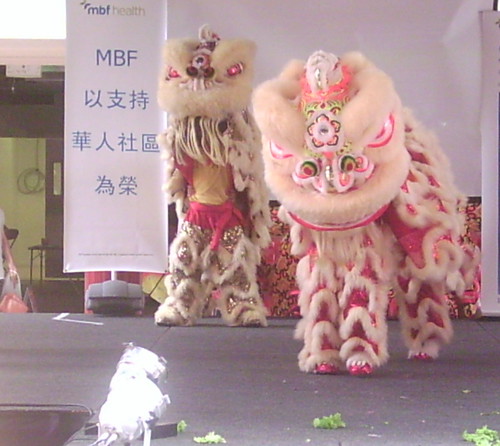 Lion Dancing, Chinatown Mall, Duncan St - Chinese New Year, Fortitude Valley, Brisbane, Queensland, Australia 070217-3