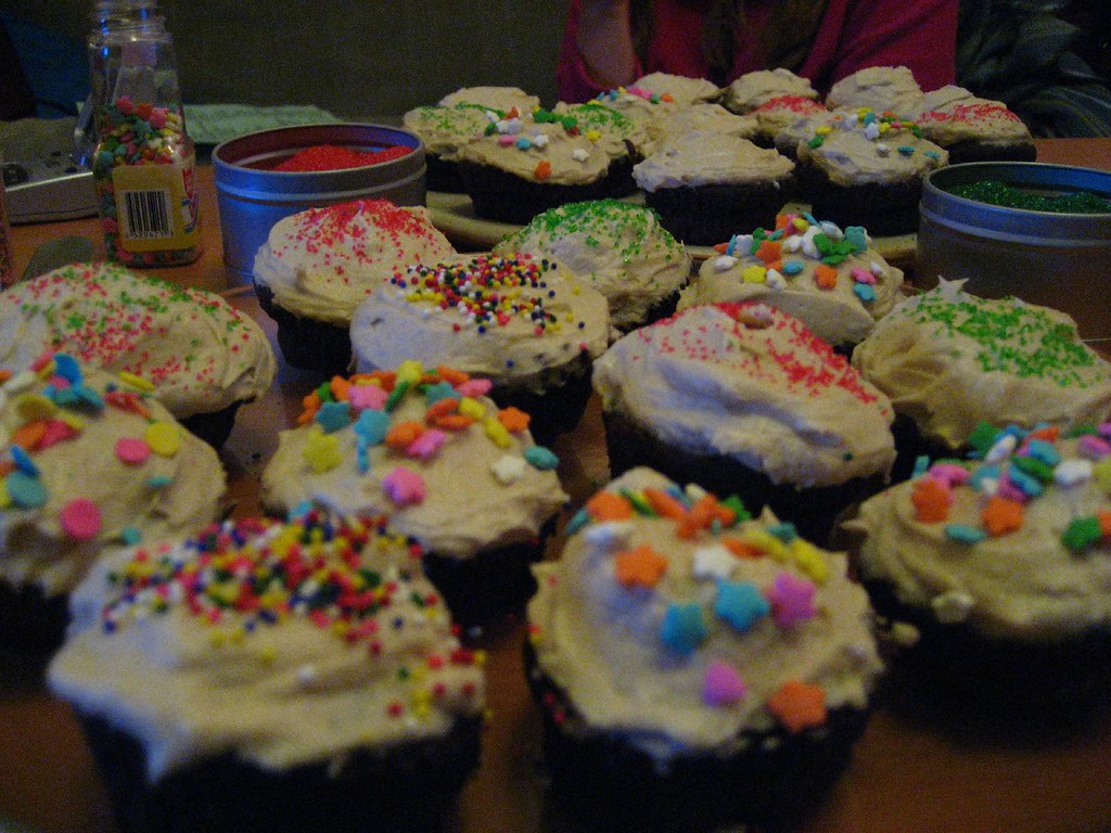 GF cupcakes, frosted