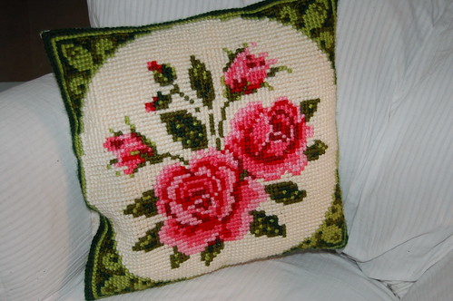 Rose Embroided pillow