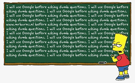 I will use Google before asking dumb questions; Usaré Google antes de preguntar tonterías