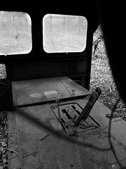 Looking in at an old railroad car(?)