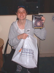 me showing off my purchase from the Creation conference - 6 DVDs