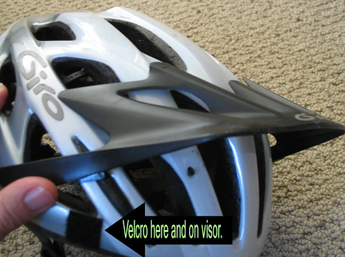 Attach velcro to visor and helmet