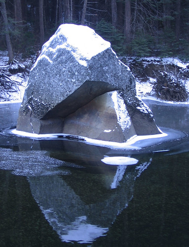 Snowcapped rock