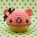 Amigurumi Chocolate rose cupcake bear