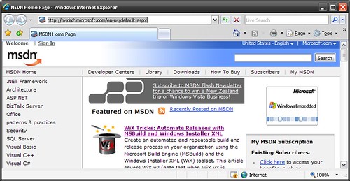 WiX toolset on MSDN homepage