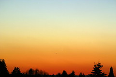 Comet McNaught, a Sunset and an Airplane