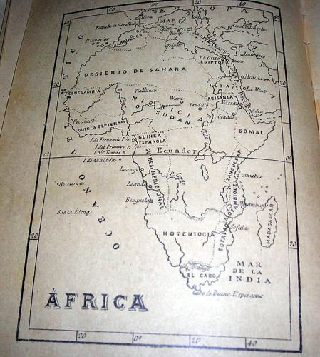 African map at an angle