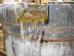 water barrel flowing