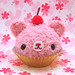 Amigurumi fuzzy pink cupcake bear