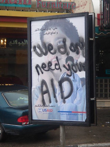 Anti-USAID graffiti