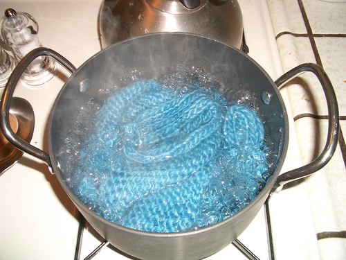 trying to felt by boiling