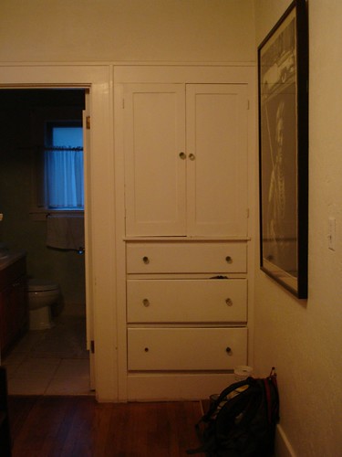 Hallway cabinet and shelves