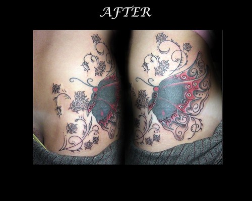 lower back tattoo cover up. Tatuaje Cover Up Pupa tattoo