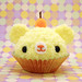 Amigurumi Lemon cupcake bear with fruit on top