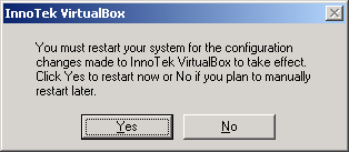 VirtualBox - installazione - completata - restart