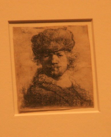 Self portrait etching of Rembrandt