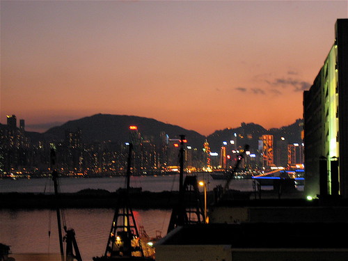 An evening landscape of HK Island East from my office