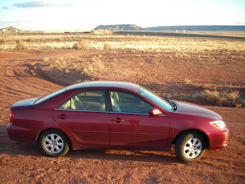 New Mexico sunset car