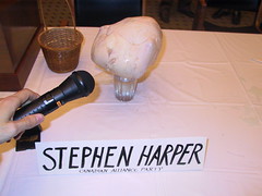 The frozen turkey that stood in for Stephen Harper at federal by-election forum in Calgary
