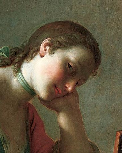 Pietro Rotari, Young Girl Writing a Love Letter (detail) 1755