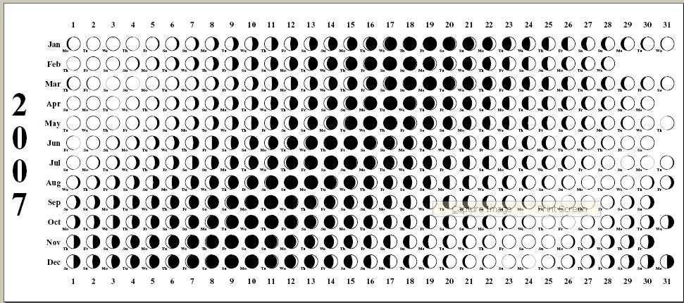 moon phases calendar  with names